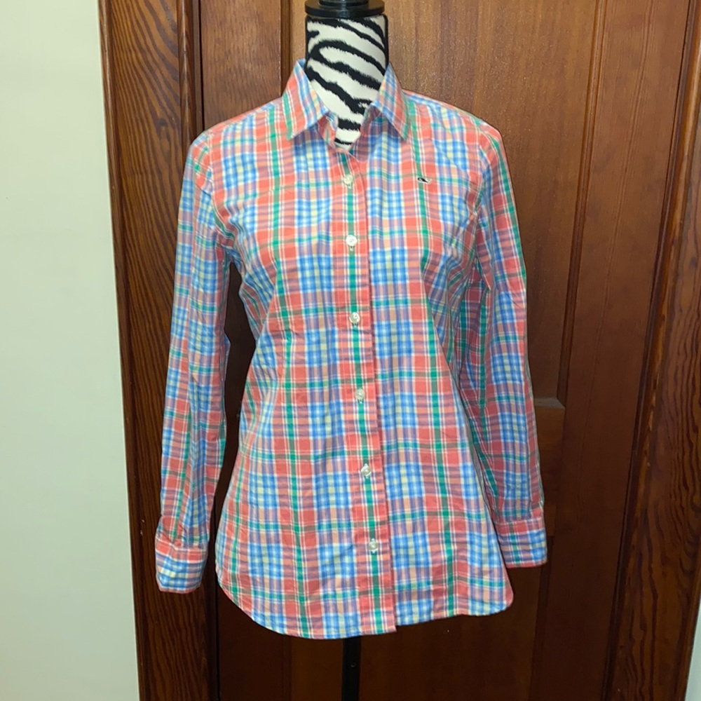Vineyard Vines plaid button down shirt size 2 - Picture 1 of 4